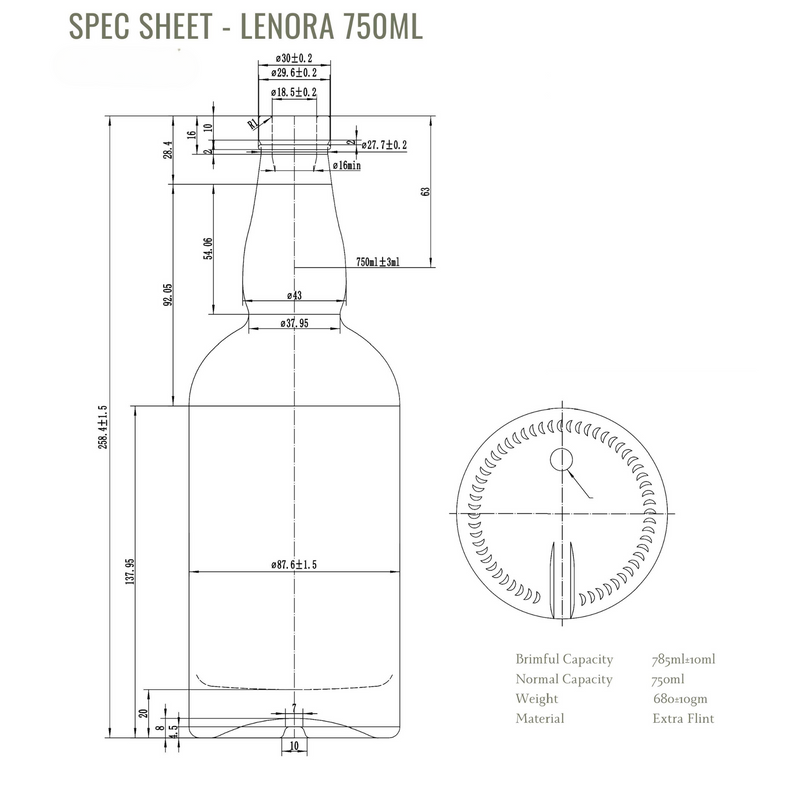 LENORA GLASS BOTTLE