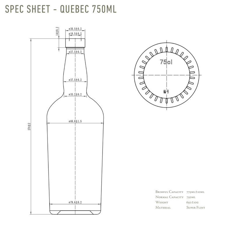 QUEBEC GLASS BOTTLE